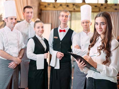Group of hospitality workers